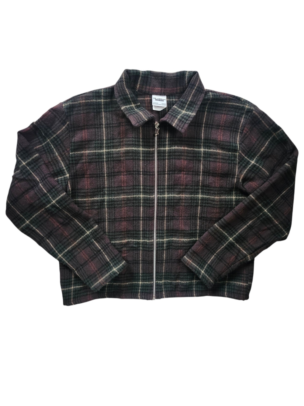 Au Coton Plaid Zip-Up Jacket | Made in Canada